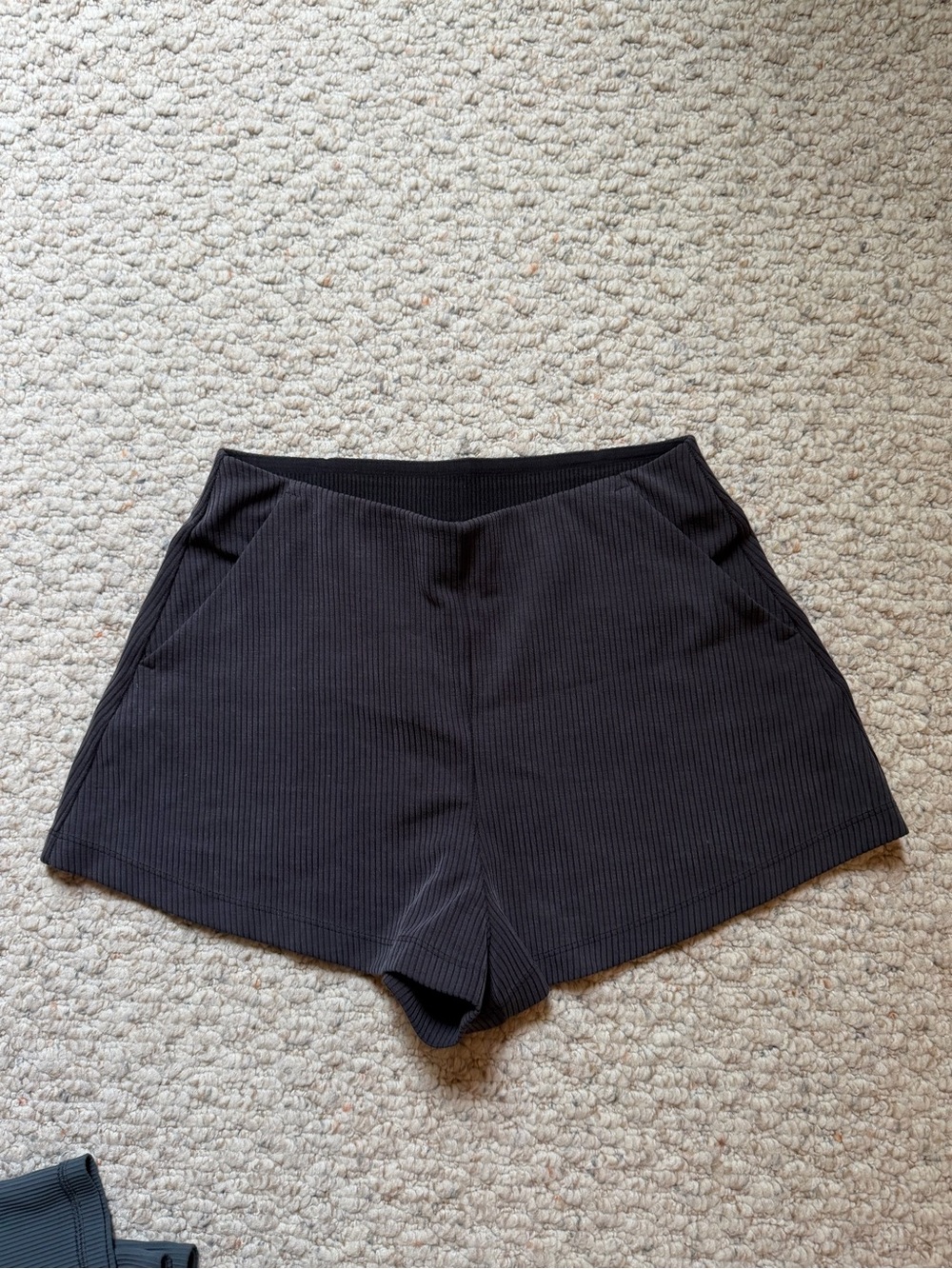 lululemon athletica Black Ribbed High-Waist Shorts